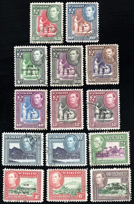 Saint Vincent Stamps # 156-69 Used VF Scott Value $54.00