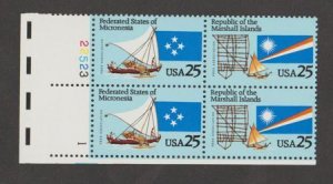 U.S. Scott #2506-2507 Micronesia & Marshall Islands Stamp - Mint NH Plate Block