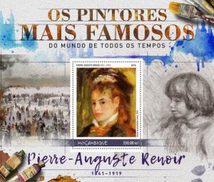 MOZAMBIQUE - 2016 - Painters. Pierre-Auguste Renoir - Perf Souv Sheet - MNH