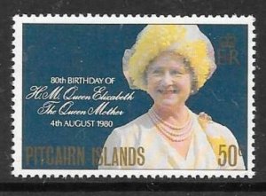 PITCAIRN ISLANDS SG206 1980 QUEEN MOTHER MNH