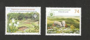 SERBIA-MNH SET-EUROPEAN NATURE PROTECTION-FLOWERS-FAUNA-SHEEP-2016.