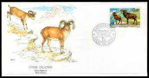 Cook Islands 1000 Big Horned Sheep Fleetwood U/A FDC