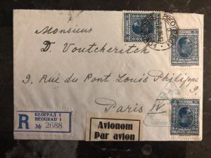 1930 Yugoslavia First Flight Cover FFC Belgrad to Paris France