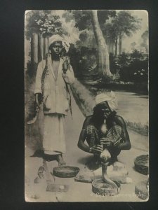 1944 Ceylon RPPC postcard Cover to England Censor Cobra Snake Charmer FPO