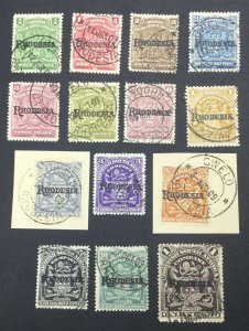 MOMEN: RHODESIA STAMPS SG #100-113 1909-12 USED LOT #60911