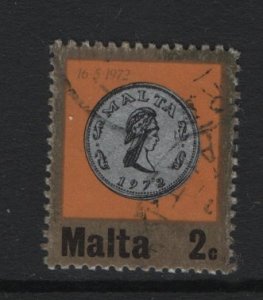 Malta   #443  used  1972  coins 2c