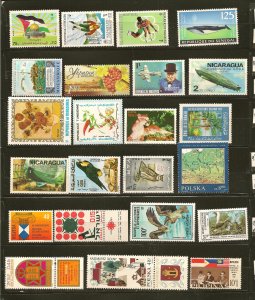 World Wide Collection of 23 Different Commemorative Stamps Mint Hinged
