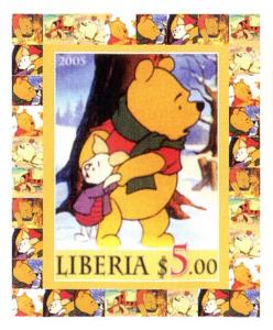 LIBERIA 2005 SHEET DELUXE IMPERF DISNEY WINNIE THE POOH