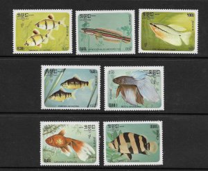 FISH - CAMBODIA #638-44  MNH