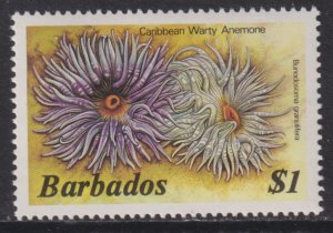 1985 Barbados Caribbean Warty Anemone $1.00 issue MNH Sc# 656 CV $3.50