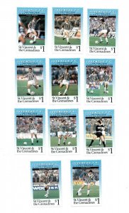 St. Vincent 1994 SC# 2023-33 Soccer, European, Juventus - Set of 11 Stamps - MNH