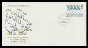 GREAT BRITAIN 1977 SCOTT # 822. THE TWELVE DAYS OF CHRISTMAS SERIES. # C