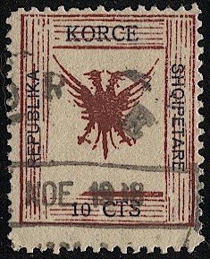 ALBANIA 1917 Sc 66  10c Coat of Arms Used VF - Eagle / Bird