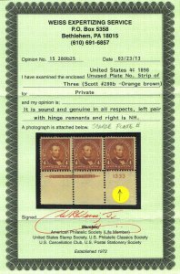 EXCELLENT GENUINE SCOTT #280b MINT OG NH 1898 ORANGE BROWN WEISS CERT - LINCOLN