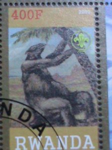 RWANDA-2009- WORLD FAMOUS MINERIALS & PREHISTORY ANIMALS CTO SHEET VERY FINE