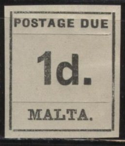 Malta J2 (mh, dg) 1p postage due, black (1925)