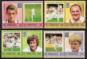 ST.VINCENT SG842/9 1985 CRICKETERS MNH