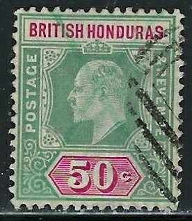 British Honduras 68 Used 1906 issue / Revenue cancel? (fe4184)