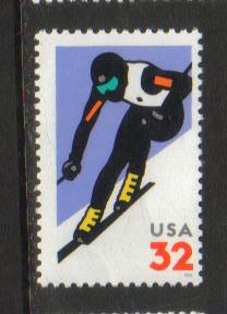 #3180 MNH 32c Winter Sports Skiing 1998 Issue