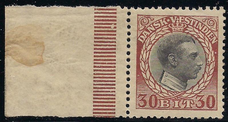 Danish  West Indies 56 Mint VF NH toned crackly gum