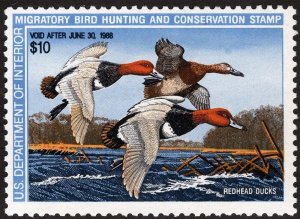 US Sc RW54 Multicolor $10.00 1987 MNH Original Gum Duck Hunting Stamp