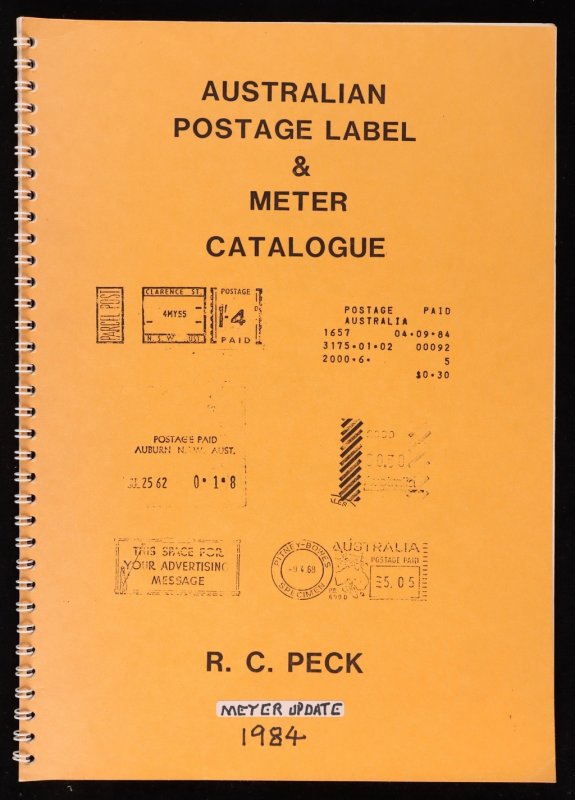 CATALOGUES Australia Postage Label & Meter Catalogue by R Peck. 