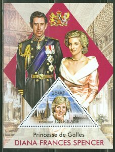 TOGO 2013  PRINCESS DIANA  SOUVENIR  SHEET MINT NH