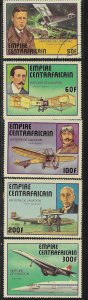 Central African Republic #297*-301 History of Aviation  (U &MNH) CV $10.15