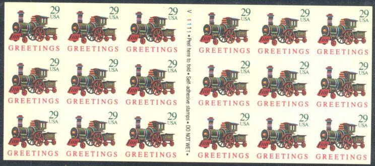 US 2719a MNH - ATM Pane - Christmas - Toy Train