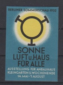 1932 Sun, Air & Home Berlin Summer Exposition Advertising Stamp - MNH OG