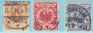 GERMANY #46,48,49 USED 1889-1900