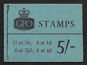 H51p 5/- Wilding Blue Phosphor GPO booklet - July 1961 UNMOUNTED MINT