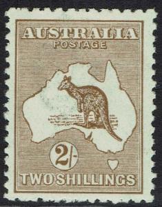 AUSTRALIA 1915 KANGAROO 2/- BROWN 3RD WMK 