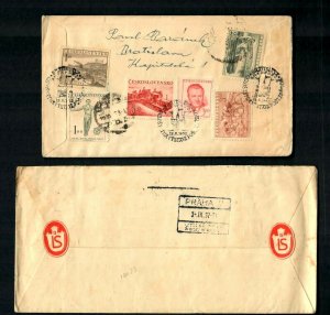 PH1y 4 covers Cz. Reg. 1952 Tank, 1949 Par Avion PRAHA 7, Reg. to N.Y. Numerous