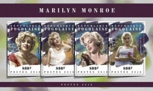 Togo - 2018 Actress Marilyn Monroe - 4 Stamp Sheet - TG18115a
