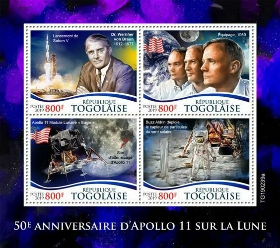 Z08 TG190239a TOGO 2019 Apollo 11 Moon Landing MNH ** Postfrisch