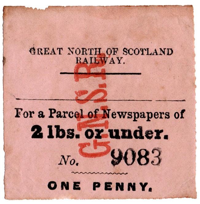 I.B Great North of Scotland Railway : Newspaper Parcel 2lbs