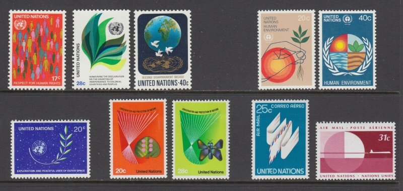 UN Sc 256/391, C22-C23 MNH. 1964-67 issues, 41 complete sets, fresh, bright, VF.