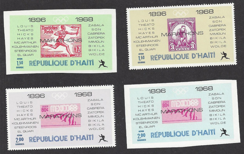 Haiti #616 P & Q souvenir sheets, 1968 Mexico Olympics, issued 1969