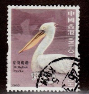 2006 Hong Kong Sc #1244 - $50 Dalmatian Pelican bird stamp. Used VF Cv$13