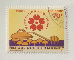 Dahomey 1970 Scott C124 CTO - 70fr,  Exposition Pavilion in Osaka