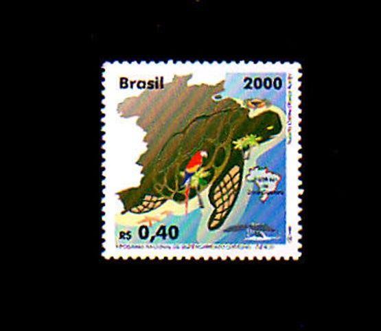 BRAZIL - 2000 - TURTLE - PARROT - COAST MANAGEMENT - MINT - MNH SINGLE!