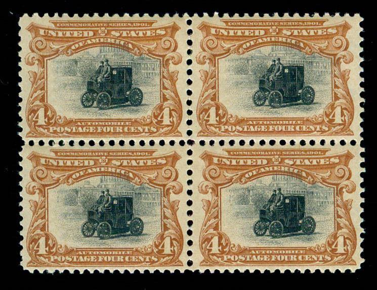 MOMEN: US STAMPS #296 BLOCK MINT OG LH XF