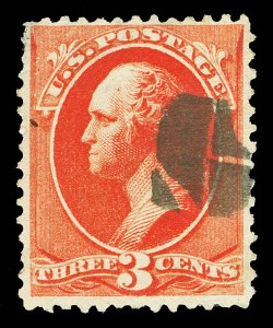 Scott 214 3c Washington Used F-VF Small Interesting Cancel Cat $50