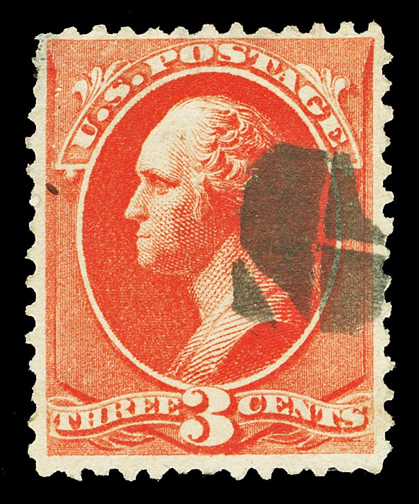 Scott 214 3c Washington Used F-VF Small Interesting Cancel Cat $50