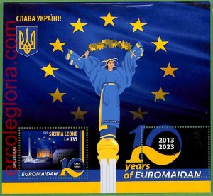 B1813 - SIERRA LEONE - ERROR MISPERF Stamp Sheet - 2023 - Euromaidan 2013-2023-