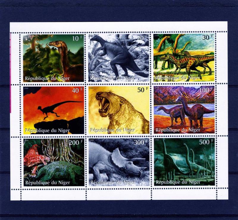 Niger 1999 DINOSAURS Sheet (9) Perforated Mint (NH)