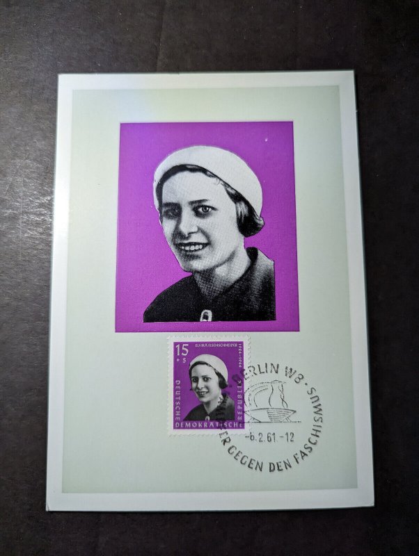 1961 Germany DDR Commemorative Maxi Postcard Cover Elvira Eisenschneider