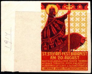 1914 Austria-Hungary Poster Stamp Saint Stephen’s Festival Museums Art Galleries