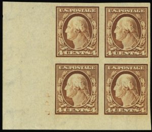 346, Mint XF NH(3) LH(1) Block of Four With Initials * Stuart Katz